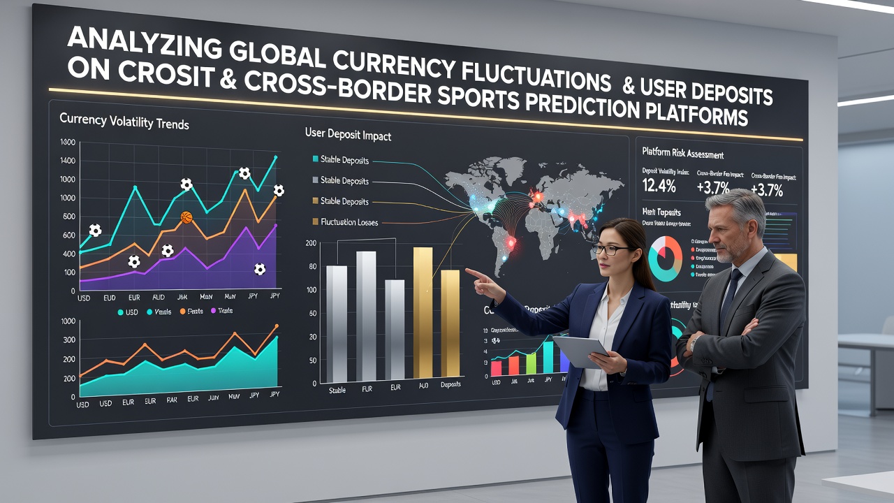 Global currency exchange rate charts overlaid on digital deposit interfaces for sports prediction platforms