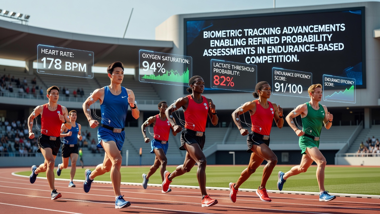 Dashboard showing real-time biometric probability assessments during an endurance competition on a digital platform