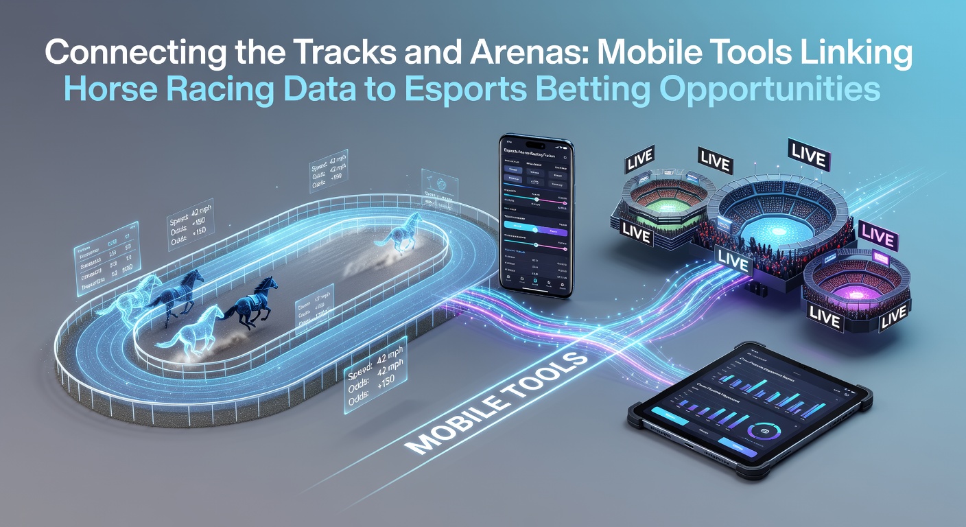 Mobile app interface displaying integrated horse racing statistics alongside esports betting odds on a smartphone screen
