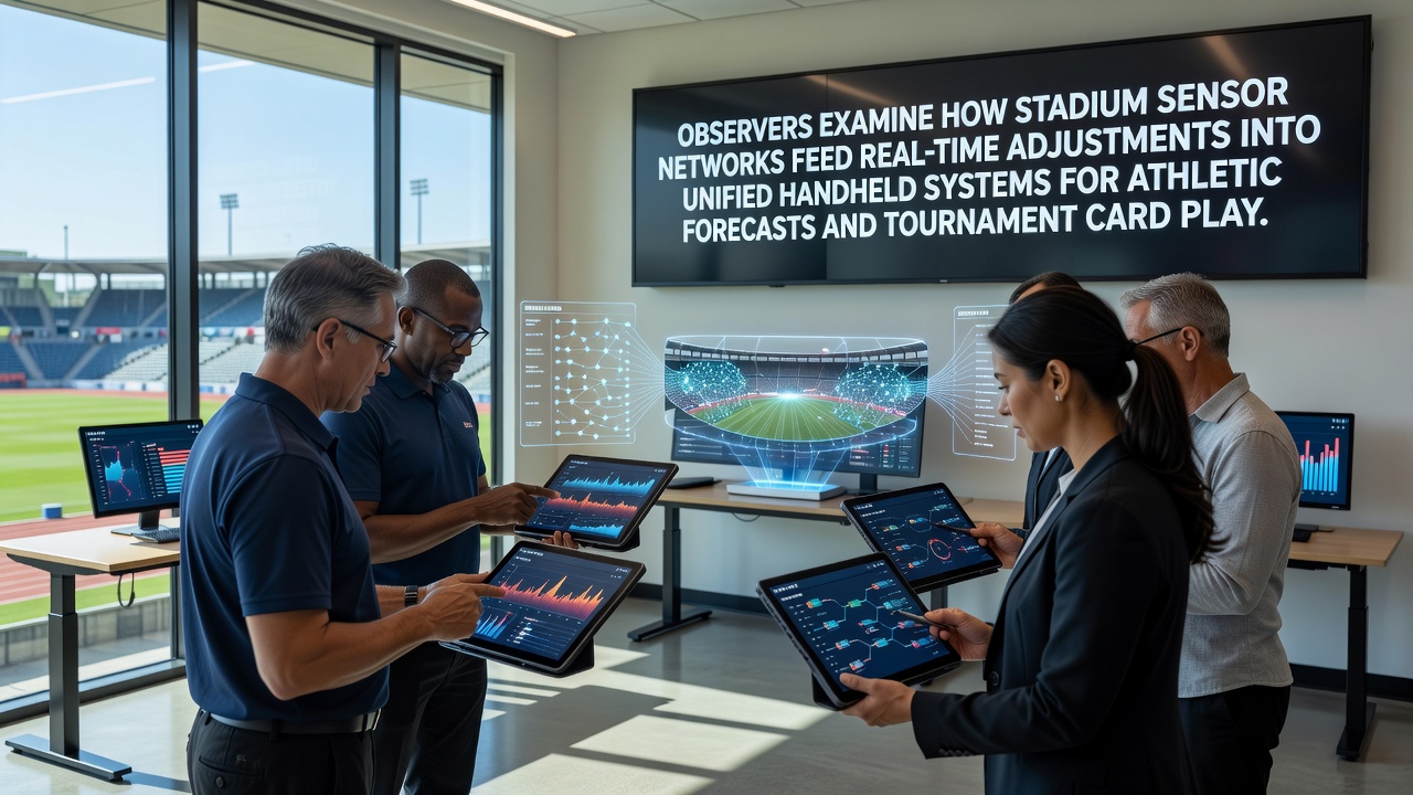 Stadium sensor networks integrated with mobile devices for real-time athletic data and tournament management